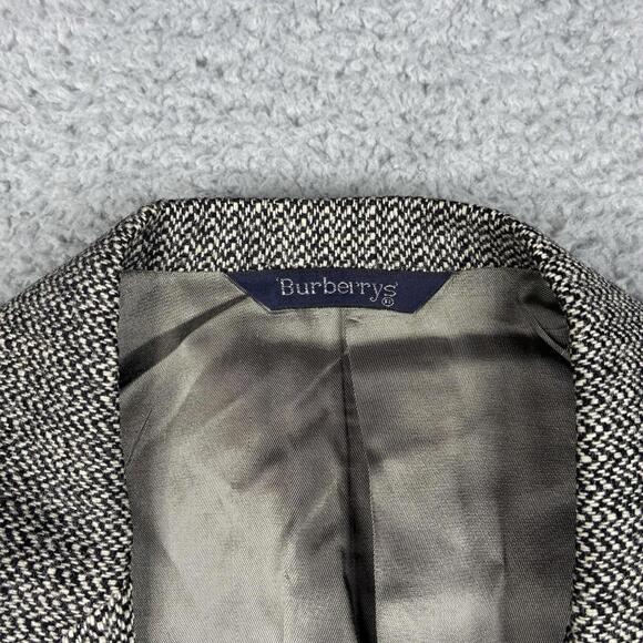 Vintage Burberrys Wool Tweed Blazer Sport Coat Men’s Gray Jacket 44R Old Money - Picture 2 of 15